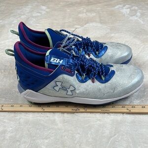 Under Armour Blue and Silver Athletic Baseball Cleats - Men's Size 15 - BH NWOT